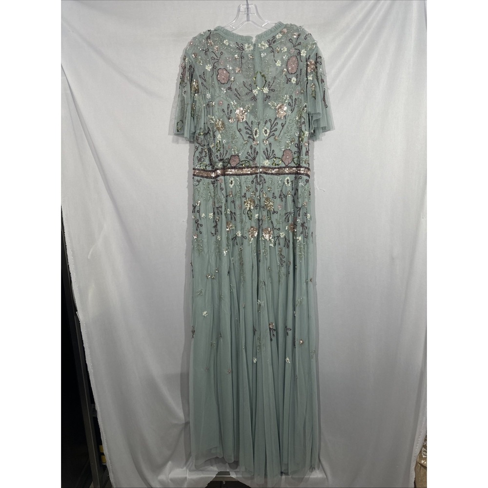 NEW Mac Duggal‎ [ 18 ] 9136 Embellished High Neck Butterfly Sleeve Gown J2223 - Picture 10 of 15